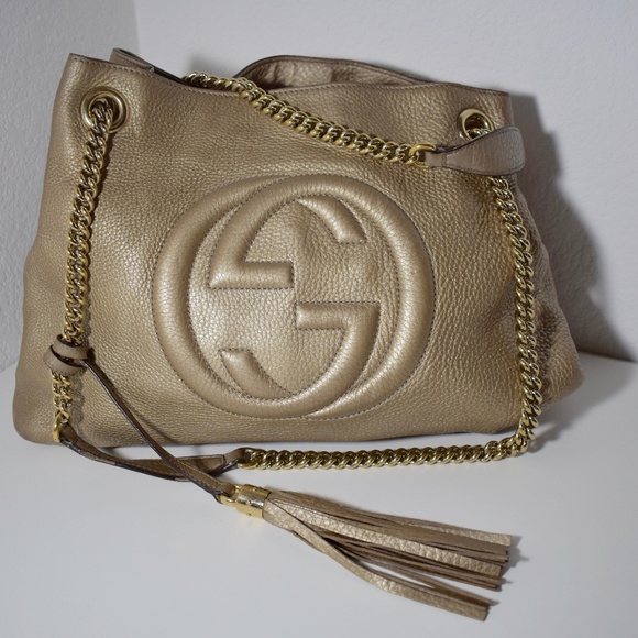 | GUCCI | Metallic | Pebbled- Calfskin| Medium Bag - Picture 3 of 16